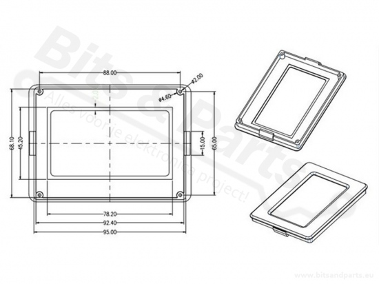 Frame voor Display LCD ST7920- 128x64 pixels